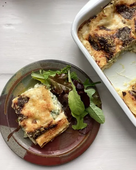 A Classic Recipe for Lasagna with Zucchini and A Trio of Cheeses